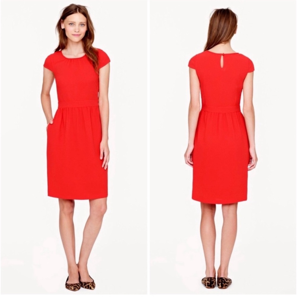 J. Crew Poppy Crepe Cap Sleeve Mini Pocket Dress Size 2
